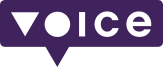 voice logo purple
